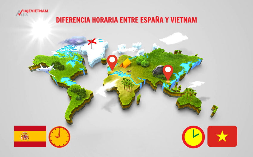 Diferencia hoaria entre espana y vietnam