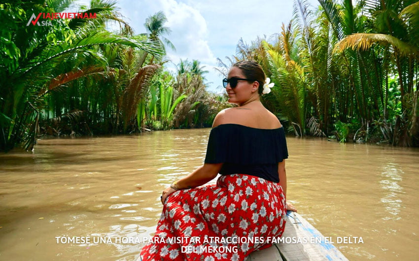 Tómese una hora para visitar atracciones famosas en el delta del Mekong