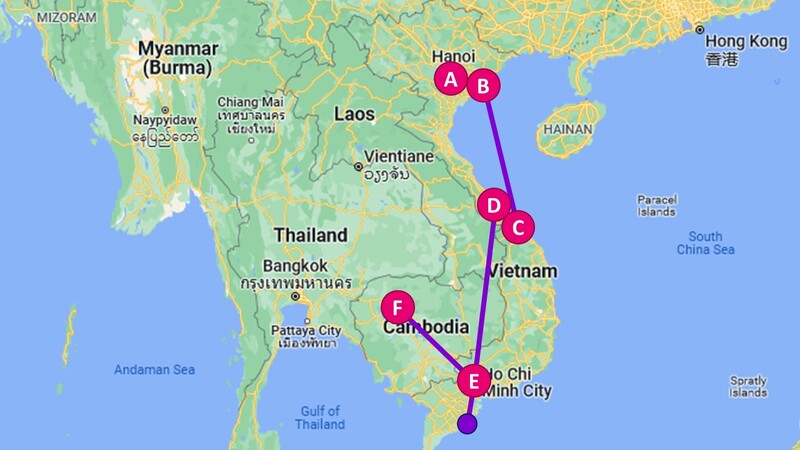 itinerario de viaje a vietnam durante 7 dias